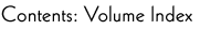Contents: Volume Index