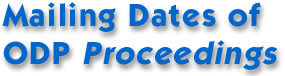 Mailing Dates of ODP Proceedings